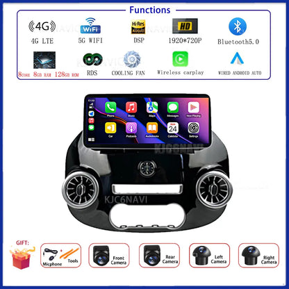 12.3 Inch Android 14 Car Radio For Benz Vito W447 2014-2021 Stereo Receiver GPS Navigation DSP Video Carplay Player NO 2DIN DVD