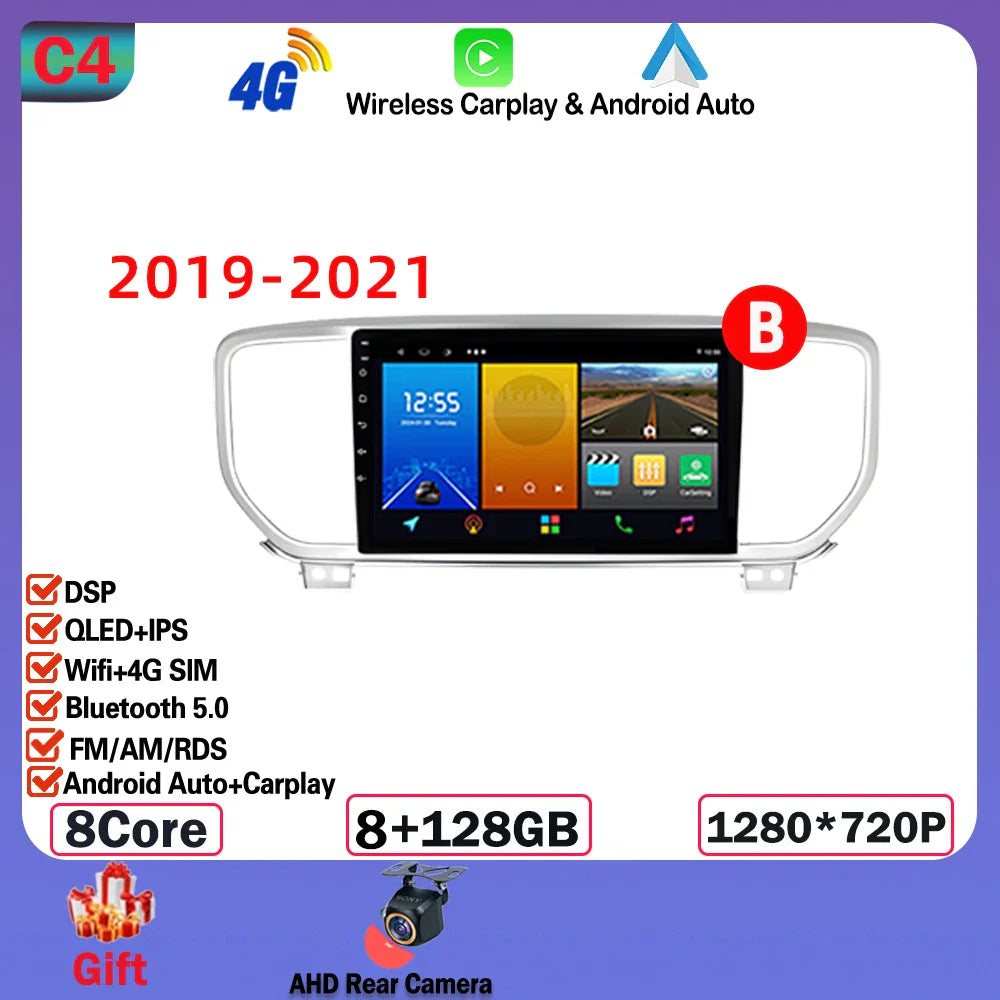 Android  For KIA Sportage 4 2016-2018 2019-2021 Multimedia Video Player Navigation GPS Stereo Wireless Carplay DSP WIFI NO 2DIN