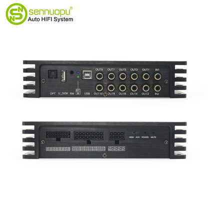 Sennuopu DS-M10Pro Car Audio 8 CH Amplifier with 10 CH DSP Processor Bluetooth Amp Equalizer Amplificador Automotivio Sound