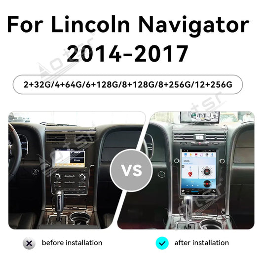 Touch Screen Android 14 Auto Multimedia Car Radio For Lincoln Navigator 2014-2017 Car GPS Navigation Audio Stereo Head Unit