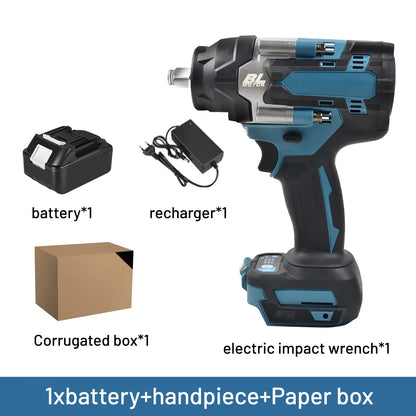 1200N.M Torque Brushless Electric Impact Wrench 1/2 inch Cordless Wrench Screwdriver Power Tools for Makita 18V Battery power tools