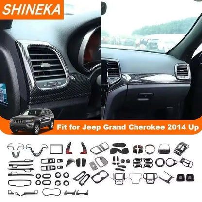 SHINEKA Carbon Fiber Grain Interior Decoration Cover for Jeep Grand Cherokee 2011 2012 2013 2014 2015 2016 2017 2018 2019 2020