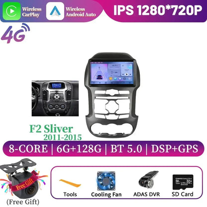 Android 14 For Ford Ranger 3 2011-2015 Car Radio Multimedia Navigation 4G GPS Bluetooth Wireless Carplay Head Unit Screen Stereo