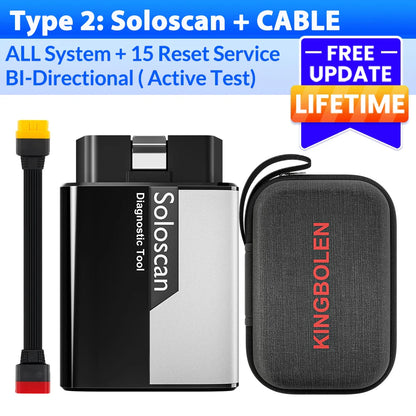 [Lifetime free update] Kingbolen Soloscan Full System Car Diagnostic Tool ALL Reset  Services BI Directional OBD2 Scanner
