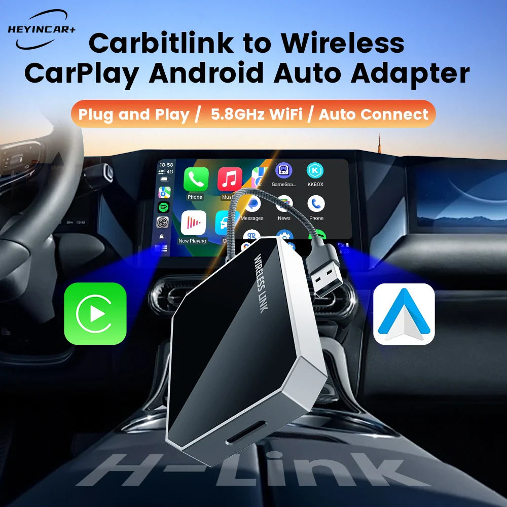 HEYINCAR For Jetour X70 X90 X95 Dashing  Carbitlink Smartlink Phonelink Easy connect to Wireless CarPlay Android Auto adapter
