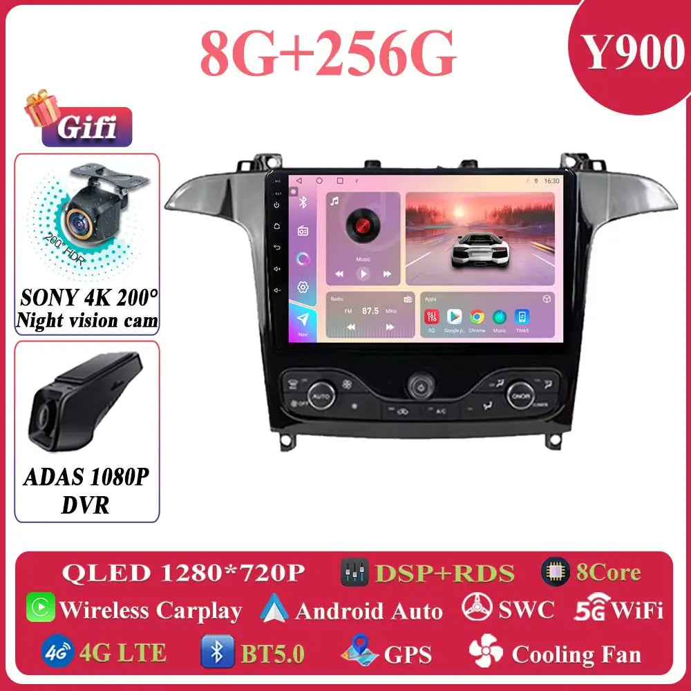 Android 14 Car Multimedia Video Player For Ford S Max S-MAX 2006 - 2015 For Ford Galaxy 2014 Car Radio Stereo Navigation GPS DVD
