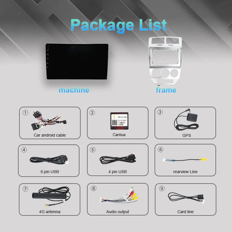 Android 14 For Dodge Caliber 2007 - 2012 2K QLED Android Car Radio Multimedia Video Player GPS AI Voice CarPlay 4G Stereo