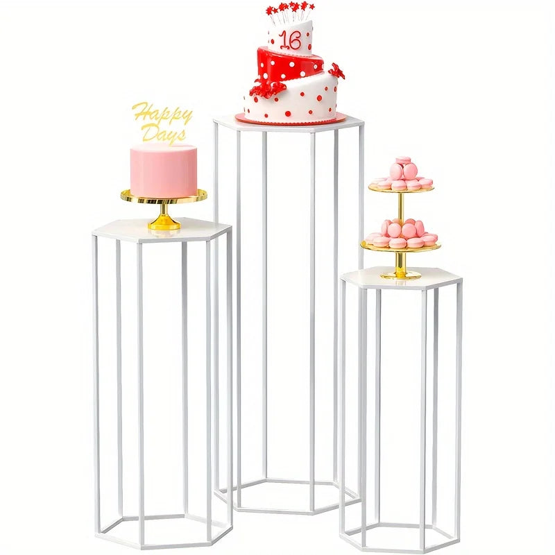 Large 6-sided 3-piece Storage Rack, Vase Decoration Bottle, Home Decoration, Party Decoration, Placing Cakes, Bouquets