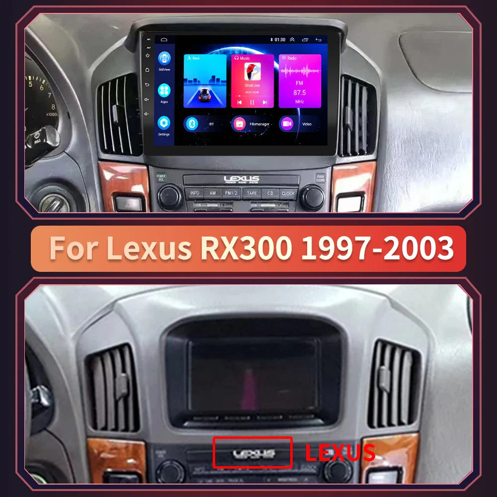 Android 11 Car Radio For Lexus RX300 Toyota Harrier 1998-2003 2004 2005 GPS Navigation Multimedia Carplay DSP For Tesla Style