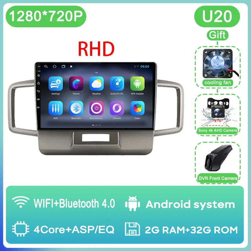 WIFI For Honda Freed 1 2008 - 2016 Car Radio Multimedia Video Player Navigation GPS Android Auto QLED Screen No 2din 2 din DVD