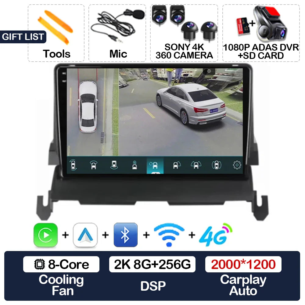 Android 15 Car Radio For Dodge Journey 2009 - 2012 Multimedia Stereo Video Player Qualcomm Head Unit 2DIN 4G LTE 5G WIFI QLED BT