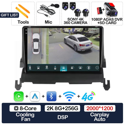 Android 15 Car Radio For Dodge Journey 2009 - 2012 Multimedia Stereo Video Player Qualcomm Head Unit 2DIN 4G LTE 5G WIFI QLED BT