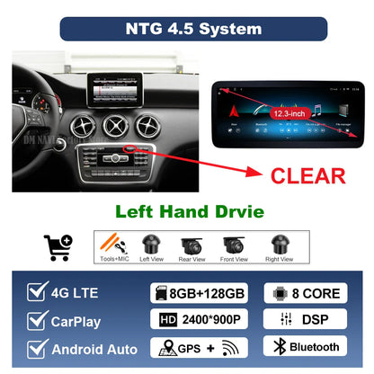 Wireless CarPlay Android Auto For Benz A Class 2013-2018 GLA Class 2015-2019 Navigation GPS Multimedia Display Head Unit BT DSP
