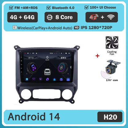 Android 14 Carplay Auto For Chevrolet Silverado 3 GMTK2 2014 2015 2016 2017 2018 Car Radio Multimedia Player Head Unit Screen