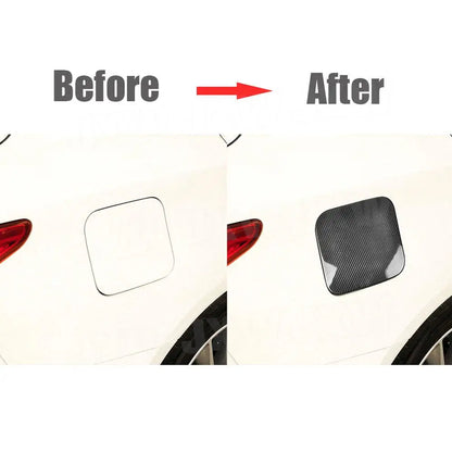Carbon Fiber Outside Oil Filler Door Fuel Tank Cap Cover Decoration Parts for Infiniti Q50 2016-2022 Car Fuel Tank Cover Trims