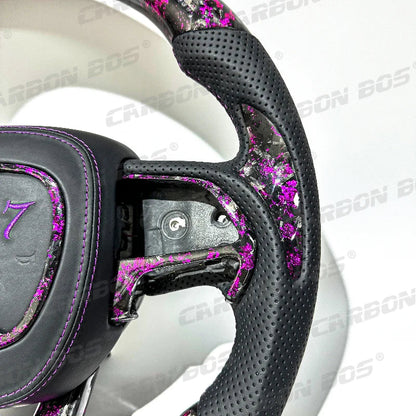 Upgrade Custom Carbon Fiber Steering Wheel for Dodge Challenger/Charger SRT HELLCAT 2012-2020 Car Purple Forged Carbon