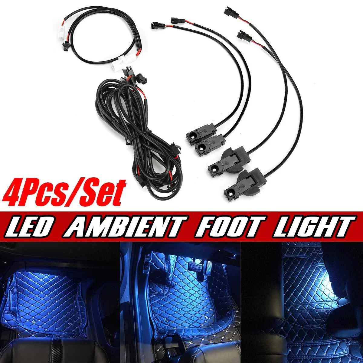 Car Interior Lights LED Decorative Atmosphere Floor Light for Toyota Camry 2019 2020 2021 Neon Wire Strip Blue Ambient Lamp