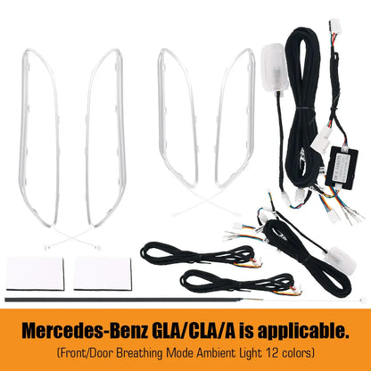 12/64 Colours Ambient Lights For Mercedes-Benz A/CLA/GLA W176 W117 W156 LED Car Air Vents Turbine Nozzle Decorate Lamp APP 12V
