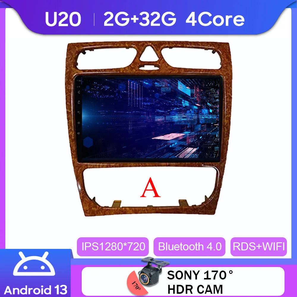Android 14 wifi+4G Carplay BT Car Radio For Benz W203 W209 C180 C200 C220 C230 2004-2011 Navigation GPS Video Player Multimedia