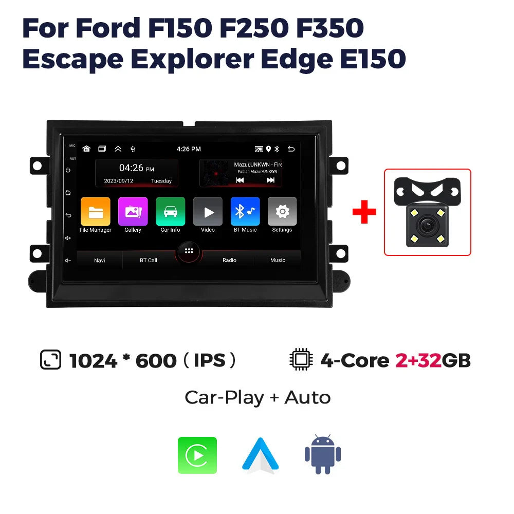 MEKEDE Android 13 2 Din GPS Multimedia Player For Ford 500 F150 Explorer Edge Escape Sport Lincoln Expedition Mustang Car Radio