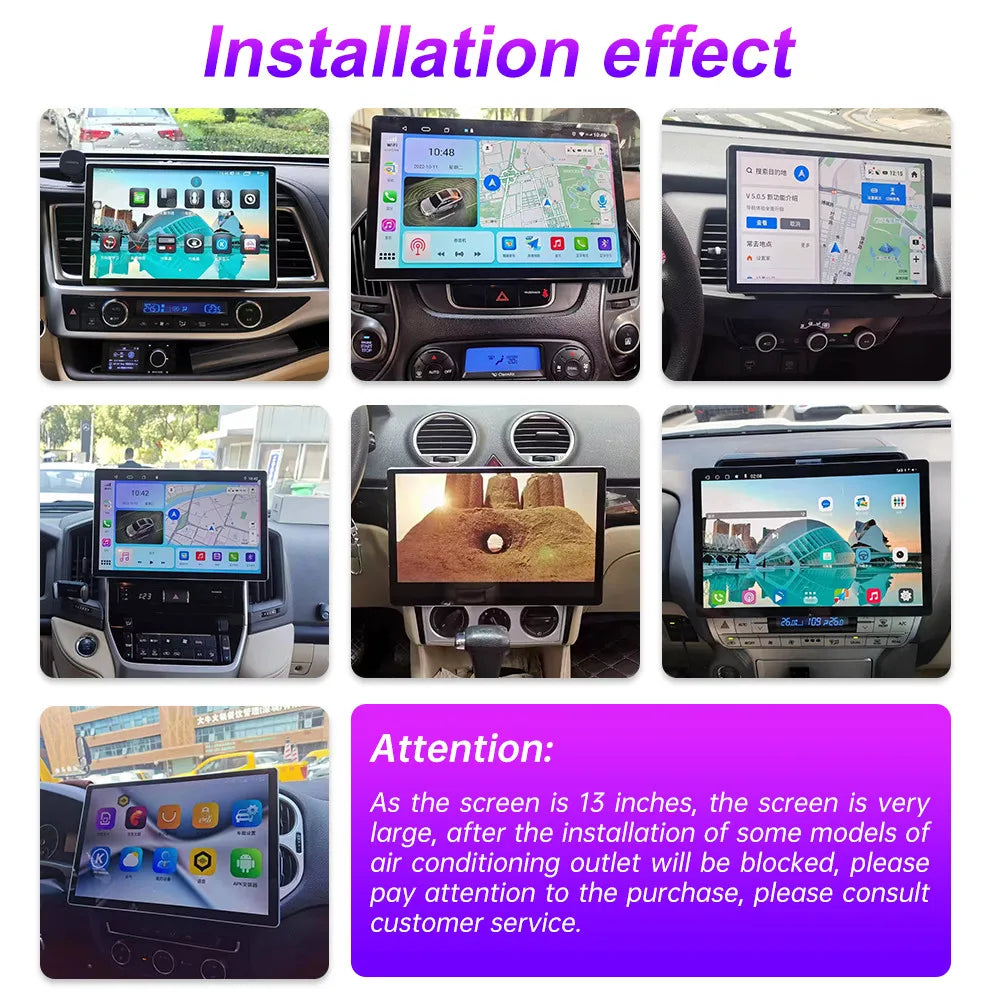 13.1" Car Radio GPS 2 din Android 11 Auto Carplay  For Nissan Hyundai KIA TOYOTA Honda Multimedia Player