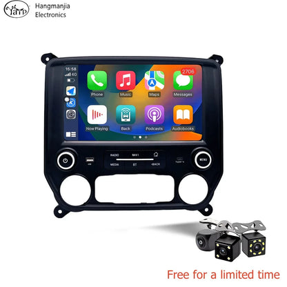 hangmanjia Car Auto Radio Navigation For Chevrolet Silverado GMC Sierra VIA Vtru 2014 - 2018 GPS Android Carplay  Stereo No DVD