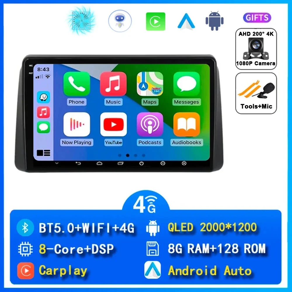 Android 14 Car Navigation Multimedia Player For Chrysler Grand Voyager 5 2011 - 2015 For Dodge Grand Caravan 2008-2020 2DIN DVD