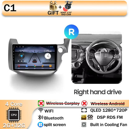Android 14 For HONDA FIT JAZZ 2008 2009 2010 2011 2012 2013 Car Stereo Radio Multimedia Wireless Carplay Android Auto GPS 4G BT