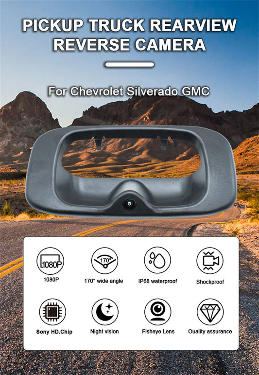 170° AHD 1920*1080P Pickup Trunk Handle Vehicle Camera For Chevrolet Silverado GMC Sierra 1999-2007 Reverse Car Camera