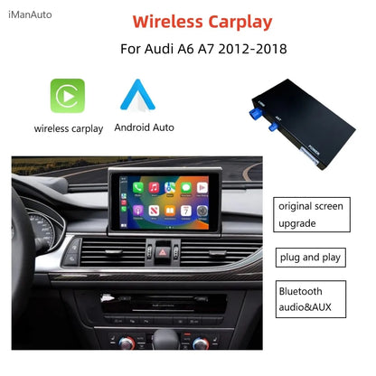 iManAuto Wireless CarPlay Module for Audi A6 A7 2012-2018 Android Auto Interface Bluetooth Audio Rear Camera Car Play