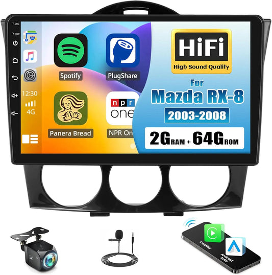 9Inch Car-play Car Stereo Radio GPS Navi Wifi Compatible for Mazda RX-8 2003-2008 Android 13