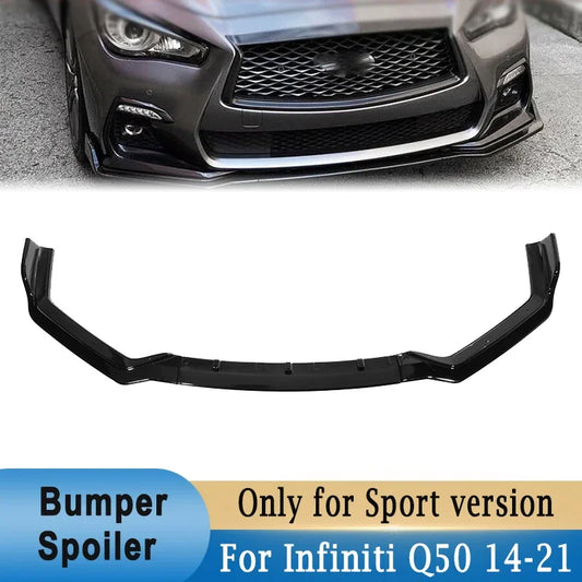 Front Bumper Spoiler for Infiniti Q50 2014-2021 Sport Version (Not for basic) Lower Bumper Diffuser Lip Protector Modification