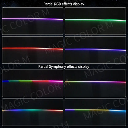 140cm 55.12" Car Sunroof Ambient Lights LED Skylight Symphony RGB Interior Acrylic Strips Decoration Atmosphere Lamp App Control
