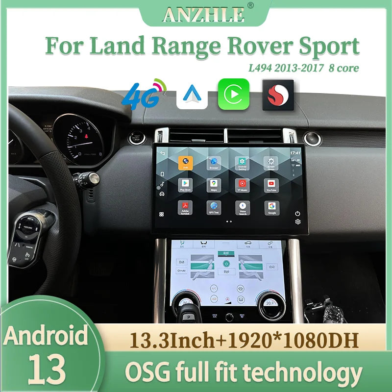 13"For Range Rover Sport L494 Android 13 Multimedia Player Car GPS Radio Wireless Carplay And Android Auto Original Car OEM Menu