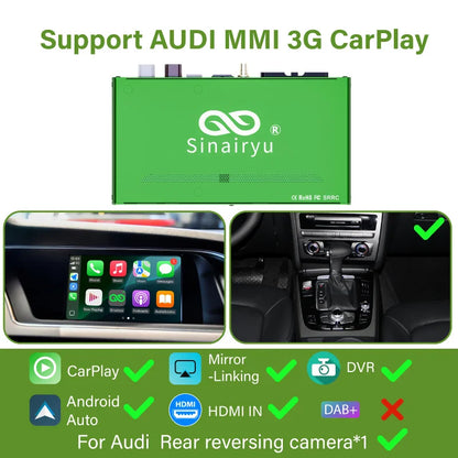 Wireless Carplay for Audi A4 B8 A5 Q5 2009-2015, Support Apple Carplay Android Auto AirPlay Mirroring Rear Camera USB Player