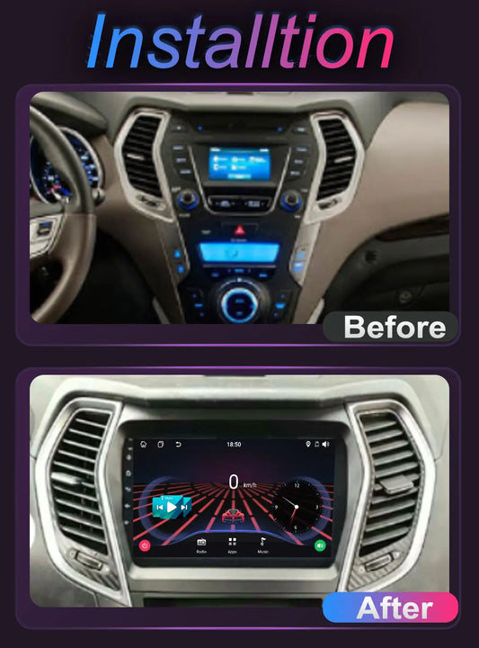 Car Multimedia Video Radio Player For Hyundai Santa Fe IX45 2013 - 2017 Wireless Android Auto CarPlay 8 Core GPS Navigation BT