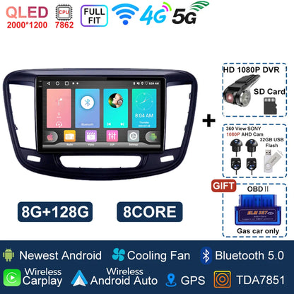 For Chrysler 200 200C 2015 - 2019 Android 14 Radio Video Player Car Autoradio Multimedia Screen Stereo Carplay Navigation