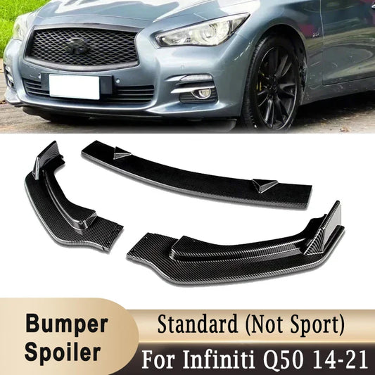 Front Bumper Spoiler Lip for Infiniti Q50 2014-2021 Standard（Not for sport）DIY Lower Bumper Diffuser rotector Modification