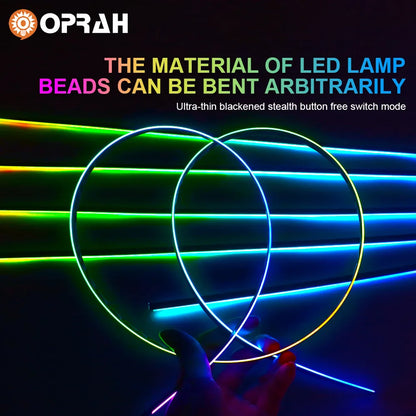 18 in 1 Symphony Car Atmosphere Light Interior Decoration Acrylic Strip Dual Zone LED Decorative Neon Ambient Lamp BacklightApp