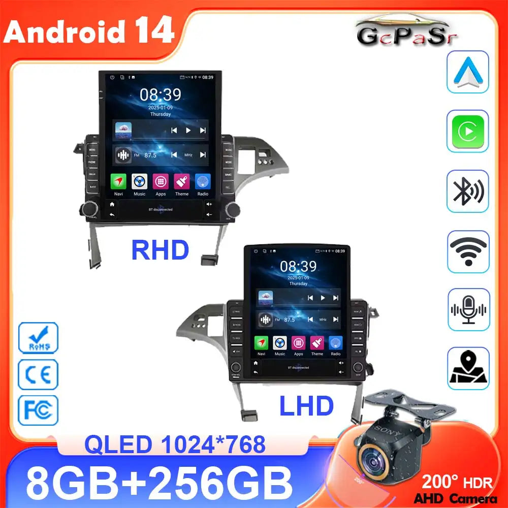 Car For Toyota Prius 3 XW30 2009 - 2015 RHD Android Auto Radio Stereo Head Unit Multimedia Player Navigation Carplay No 2din DVD