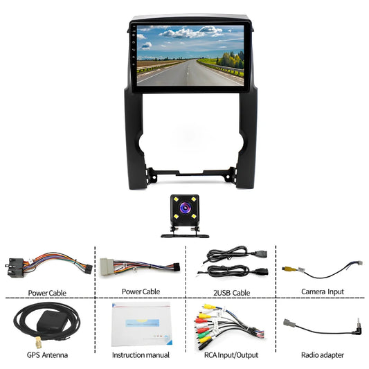 for Kia Sorento 2009-2012  Wireless CarPlay and Android Auto 2+32G 10" Touchscreen Headunit WiFi/GPS/SWC + AHD Backup Camera