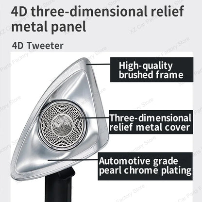 For Mercedes-benz E-class W213 2016-2023 64 Colors 4D Rotating Tweeter Speaker Led Luminous Car Speaker Refit 3D Tweeter