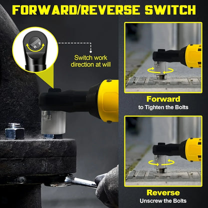 Fit For Dewalt 20V Battery Electric Ratchet Wrench 220N.M Cordless driver 3/8 Inch Removal Screw Nut With LED Repair Power Tools power tools