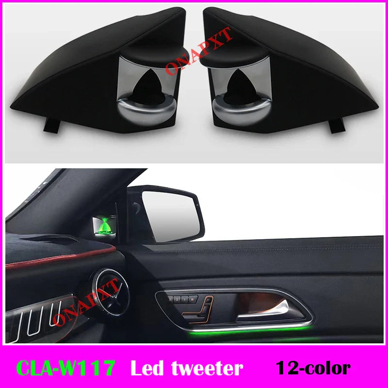 12-color For Benz A/CLA/GLA W176 W117 W156 LED Air Vent Outlet Backlight Nozzle Atmosphere Lamp Door Dashboard Ambient Light