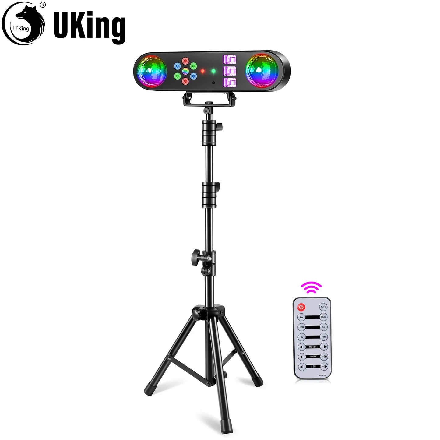 U`King 30W Mini Stage Disco Light Rotating Magic Ball Light With Bracket Remote Control Stage Lighting For KTV Christmas Party