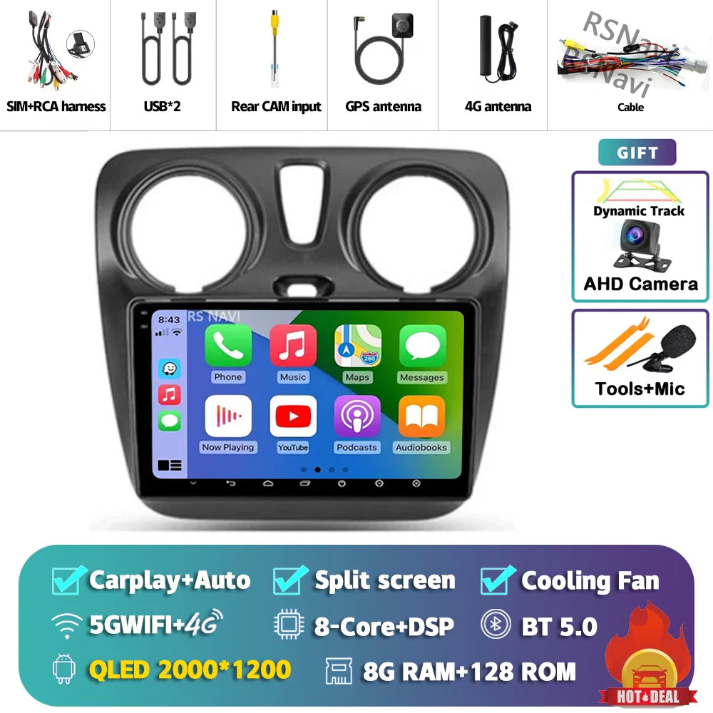 Android 14 Car Radio For Renault Lodgy Dacia Dokker 2012 2013 - 2021 Autoradio Auto Carplay WIFI+4G Multimedia DSP Stereo Player