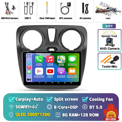 Android 14 Car Radio For Renault Lodgy Dacia Dokker 2012 2013 - 2021 Autoradio Auto Carplay WIFI+4G Multimedia DSP Stereo Player