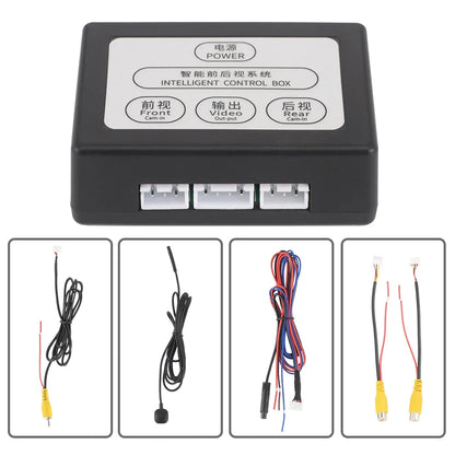 MJDOUD Car Parking Camera Video Channel Converter for Monitor Front And Rear View Two-Way Control Box With Manual Switch