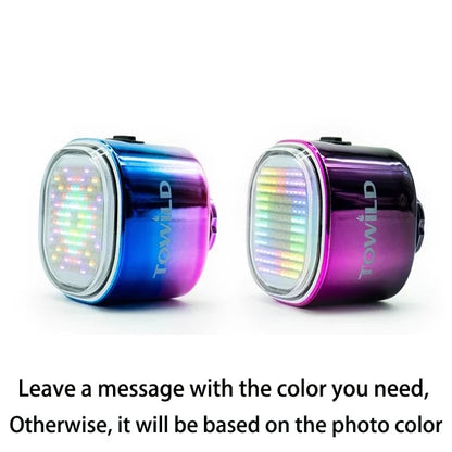 TOWILD TL08 Intelligent Expression Taillight 140 Led Braking Sensor Bluetooth Bike Rear Light Customizable Bicycle Taillights