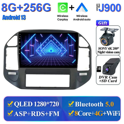 Wireless Android Head Unit For Mitsubishi Pajero 3 V70 V60 1999-2006 Car Auto Radio Carplay Multimedia GPS Navigation No 2din 4G